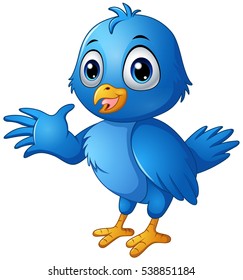 Cute Blue Bird Cartoon