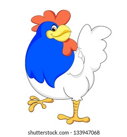 Cute Blue Chicken Vector Illustration Stock Illustration 133947068 ...