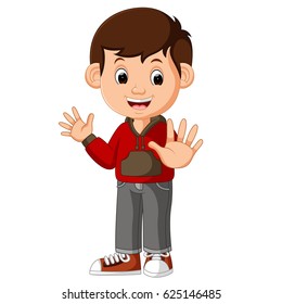 Cute Boy Cartoon Good Posing