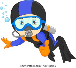 Cute Boy Snorkeling Stock Illustration 435460855 | Shutterstock