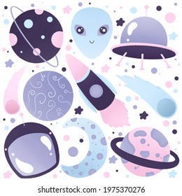 Cute Bright Space Sticker Pack