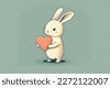bunny holding heart