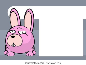 Cute Bunny Kawaii Cartoon Picture Frame Background Illustration