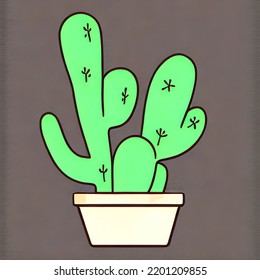 Cute Cactus Clipart,video Game Asset, Illustration