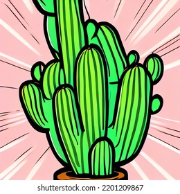 Cute Cactus Clipart,video Game Asset, Illustration