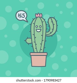 Cute Cactus Hi5 High Five Friends