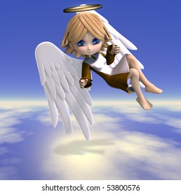 Cute Cartoon Angel Wings Halo 3d: ภาพประกอบสต็อก 53800576 | Shutterstock