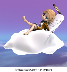 Cute Cartoon Angel Wings Halo 3d: стоковая иллюстрация, 54491674