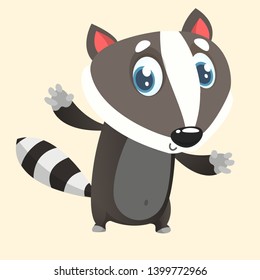 Cute Cartoon Badger Giving A Hug