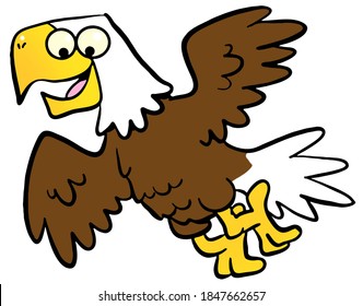 Cute Cartoon Bald Eagle Illustration Stock Illustration 1847662657 ...