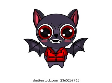Cute cartoon bat in