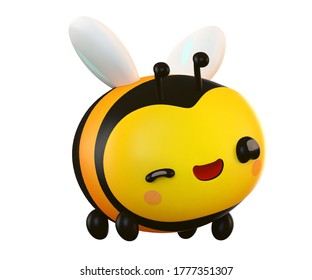 Cute Cartoon Bee 3d Render