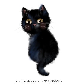 Cute Cartoon Black Cat Character