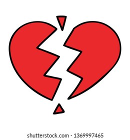 Cute Cartoon Broken Heart Stock Vector (Royalty Free) 1313752172 ...