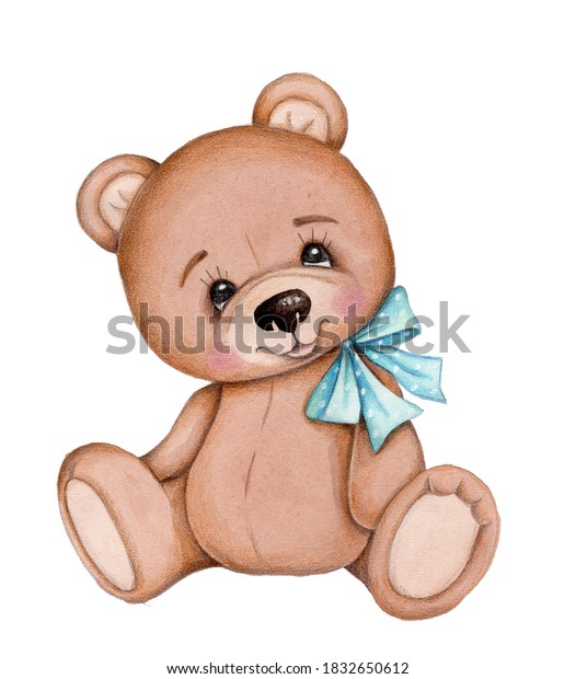 teddy bear with blue bow