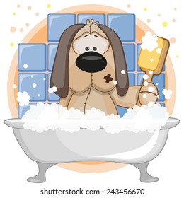 Cute Cartoon Dog Bathroom Stock Illustration 243456670 | Shutterstock