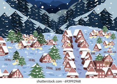 白川郷 雪 のイラスト素材 画像 ベクター画像 Shutterstock