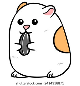 Cute Cartoon Hamster with Sunflower Seed - Powered by Shutterstock