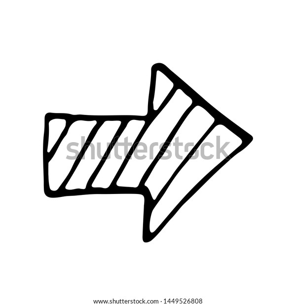 Cute Cartoon Hand Drawn Arrow Symbol Stock Illustration 1449526808