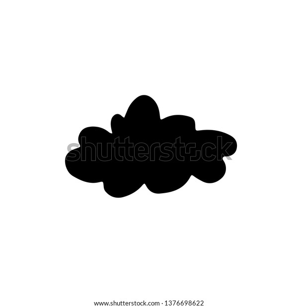 Cute Cartoon Hand Drawn Thundercloud Symbol Stock Illustration ...