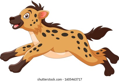 A Cute Cartoon Hyena Running