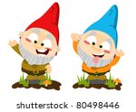 Cute cartoon lawn gnomes