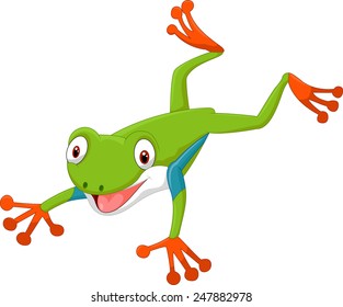 Cute Cartoon Leaping Frog