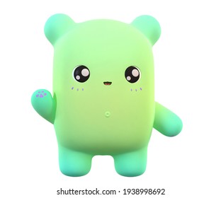 Cute Cartoon Monster Alien Creature Kawaii 3d Render