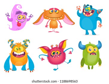 Cute Cartoon Monsters Set Cartoon Monsters Stock Illustration 1188698563