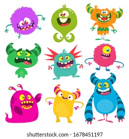 Cute Cartoon Monsters Set Cartoon Monsters Stock Vector (Royalty Free ...