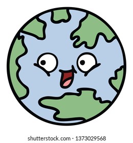 Cute Cartoon Planet Earth Stock Illustration 1373029568 | Shutterstock