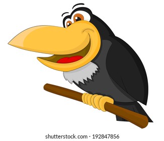 Cute Cartoon Raven 
