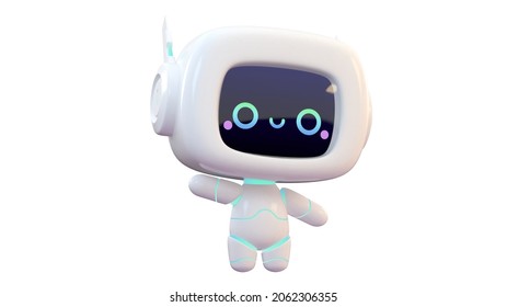 Cute Cartoon Robot 3d Render