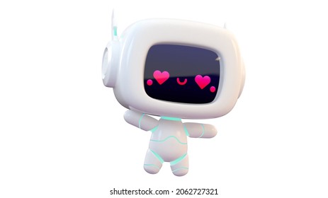 Cute Cartoon Robot 3d Render