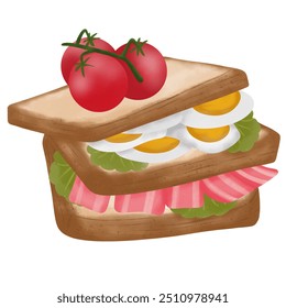 Cute Cartoon Sandwich Clipart for Snack Menus, Food Blogs, and Digital Designs. - Powered by Shutterstock