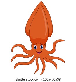 Cute Cartoon Squid