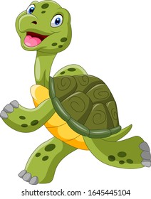 Vector Illustration Cute Turtle Cartoon Isolated Stock Illustration ...