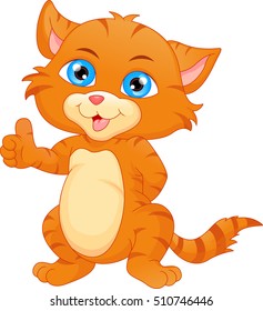 Cute Cat Cartoon Thumb Stock Illustration 510746446 