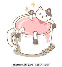 Cute cat in cup