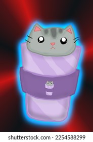 The cute cat in