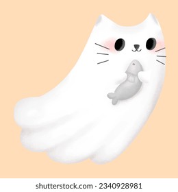 Cute cat Ghost holding