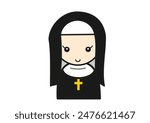 cute catholicism woman, smiling nun