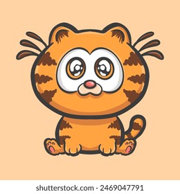 Cute chibi cat vector,cat kitty vector illustration,chibidoodle collection,animal cat vector