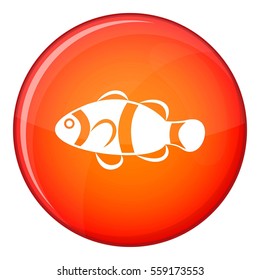 Cute Clown Fish Icon In Red Circle Isolated On White Background  Illustration