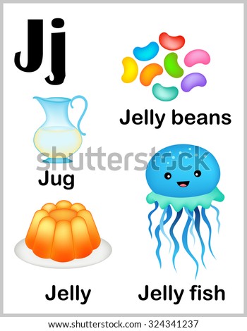 Cute Colorful Alphabet Letter J Set Stock Illustration 324341237