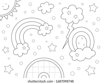 Coloring Page Rainbow High Res Stock Images Shutterstock