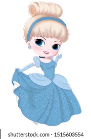 Cute Comic Chibi Dp Cinderella Stock Illustration 1515603554 | Shutterstock