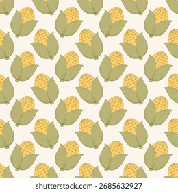 Cute Corn Seamless Repeat Pattern
