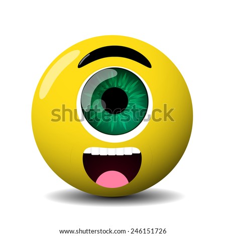 cute cyclop character,isolated yellow version