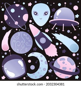 Cute Dark Space Sticker Pack